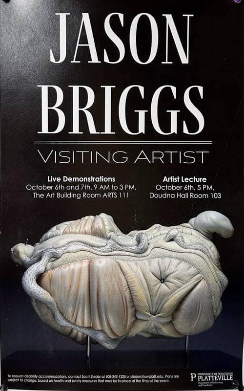 Jason Briggs ceramics workshop visiting artist university of wisconsin platteville