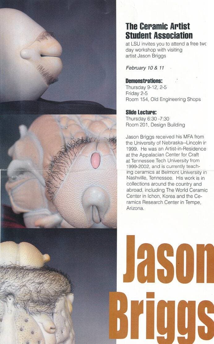 Jason Briggs ceramics workshop visiting artist Louisiana State University
