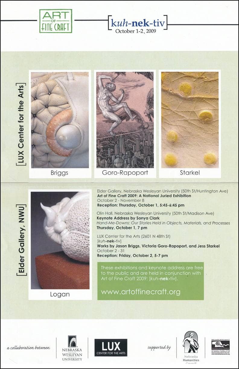 Jason Briggs ceramics workshop visiting artist LUX Center for the Arts